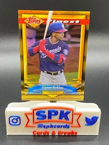 2021 Topps Finest Flashbacks VICTOR ROBLES GOLD REFRACTOR 14/50 NATIONALS #84 - Picture 1 of 2