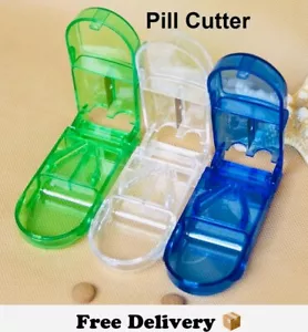Tablet Cutter Splitter in Half Storage Compartment New Pill Box Medicine ✅ - Picture 1 of 3