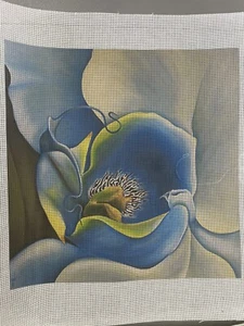 needlepoint canvas ART L Gorgeous Blue Flower - Picture 1 of 1