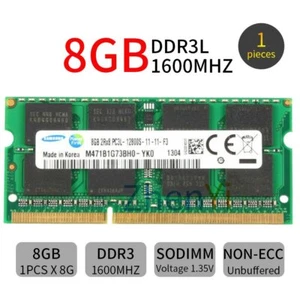Samsung 8GB PC3L-12800S DDR3L 1600MHz204Pin 1.35V Laptop SODIMM Memory SDRAM BT - Picture 1 of 7