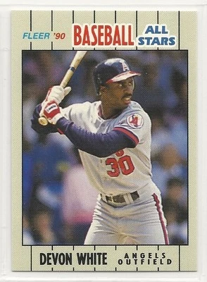 1990 Canadian Fleer Baseball All Stars - #42 - Devon White - California Angels - Image 1 of 2