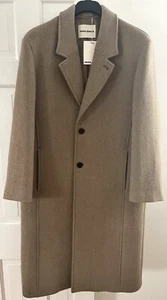 NWT INSILENCE Korea Alpaca Wool Blend Stitch Line Coat Beige Sz L Kiimuir Dunst - Picture 1 of 16