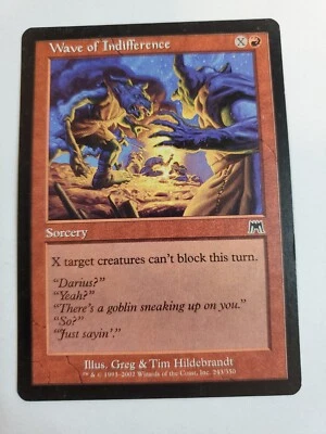 MTG Magic The Gathering Card Wave of IndifferenceSorcery Red Onslaught 2002 - Image 1 of 2
