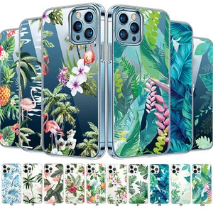 Case For iPhone 14 15 12 13 Pro Max 16e Tropical Green Plant Silicone TPU Cover - Picture 1 of 82