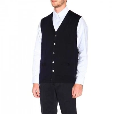 Paul Fredrick Merino Wool Collegiate Preppy Button Down Sweater Vest Size L - Image 1 of 4