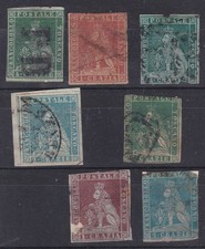 Toscana lotto di un frammento e 6 francolli annullati