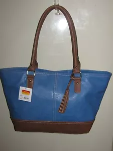 Borsa tote blu Croft&Barrow in finta pelle al dettaglio $59 nuova con etichette #as38 - Foto 1 di 6