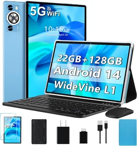 10.1 In Android 14 Tablet 8000mAh Battery with 22GB RAM 128GB ROM 1TB Expand - Picture 1 of 6