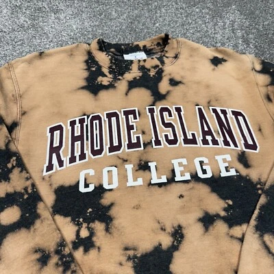 Sudadera Rhode Island College Hombres Pequeña Tie Dye Personalizada Campeón Suéter RIC Foto 1 de 4
