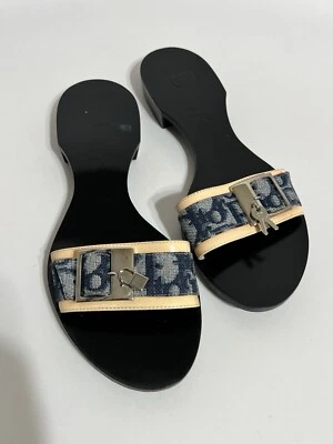 Sandalias Candado De Colección Christian Dior Por John Galliano Azul Monograma 36 Foto 1 de 4