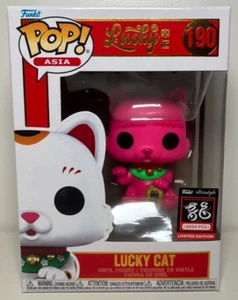 Lucky #190 Lucky Cat Pink Blacklight Funko Pop! Asia Year of Dragon LE2000 P/P - Picture 1 of 8