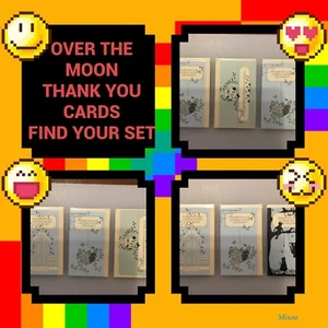 OVER THE MOON THANK YOU CARDS, Sets of Three, Select And Choose Favourites - Picture 1 of 7