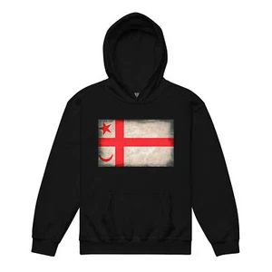 Mikmaq Distressed Flag Youth Heavy Blend Hoodie - L'nu Micmac - Picture 1 of 5