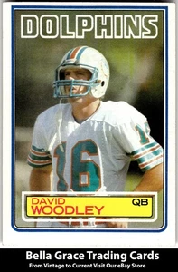 1983 Topps #323 David Woodley Miami Dolphins NFL Football - Picture 1 of 2