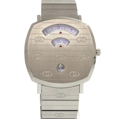 AUTHENTIC GUCCI 157.4 GRIP Silver SS Quartz Wristwatch - image 1 of 4