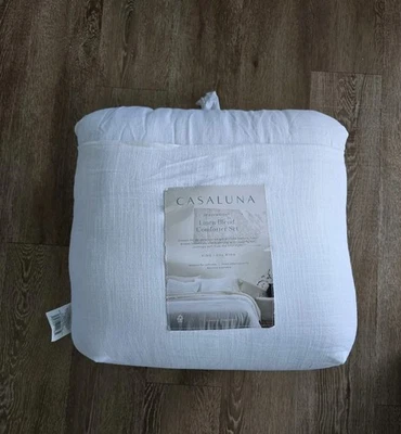 White Heavyweight Linen Blend Comforter & Sham Set King/Cal King - Casaluna - Image 1 of 4
