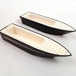 Vintage Lego Boot schwarzer Rumpf Einheit 24x6x3 aus Set 4002 x2 bfloat1c01pb01 - Bild 1 von 6