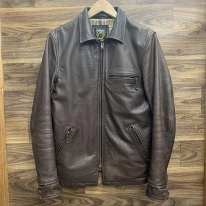 Chaqueta de cuero de vaca Schott 3121005 clásica camionero forro a cuadros S - Imagen 1 de 24