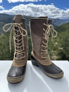 Sorel Stiefel Damen Größe 6 hoch wasserdicht Gummi gesteppt NL1619-269 - Bild 1 von 7