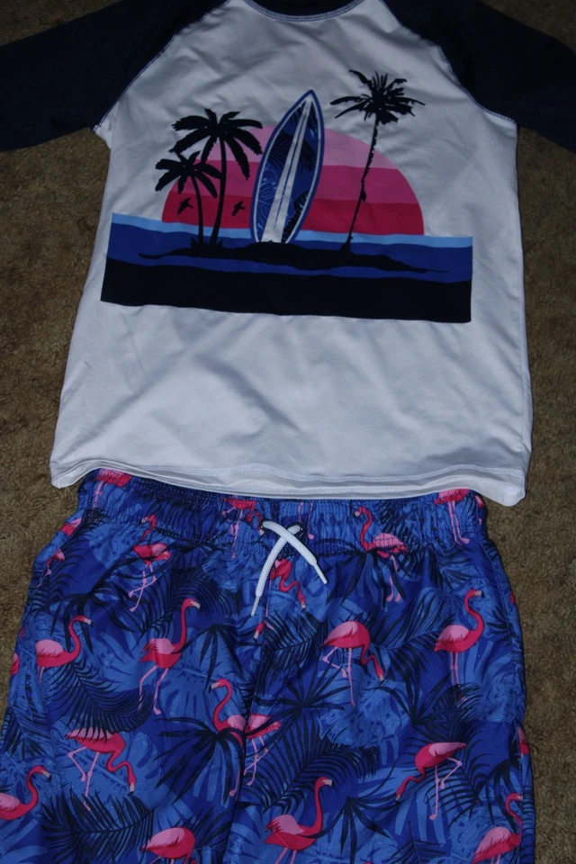 Boys The Children's Place tabla de surf y flamenco rashguard conjunto de natación talla XXL 16 Foto 1 de 1