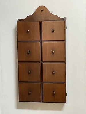 VTG Wooden Wall Hanging Cabinet Shelf with 2 Doors 5 Shelves. Spice Shelf Decor - Image 1 of 4