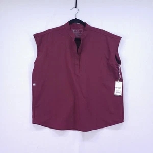 Figs Technical Collection Women’s Medical Scrub Maroon Sleeveless Top Size M - Picture 1 of 11