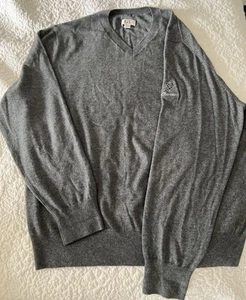 Cutter & Buck Mens XL~V-Neck 50% Wool Blend Grey  “Chartiers C C C” Sleeve Logo - Picture 1 of 6
