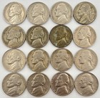 Lot Of 16 1939,40,41,42,43,44,45,46,48,49,51,54,57,59,62,63 US Nickels T27