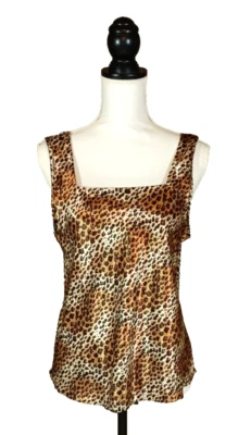 De Colección Sears Encantadora Camisola Para Mujer M Marrón Estampado Leopardo Clásica Informal Elegante Foto 1 de 4