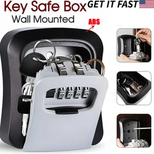 4 Digit Key Safe Lock Box Combination Wall Mount Security Storage Case Organizer - Picture 1 of 13
