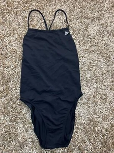 Adidas One Piece Swimsuit Women's Size Medium 40 Black Logo - Picture 1 of 12