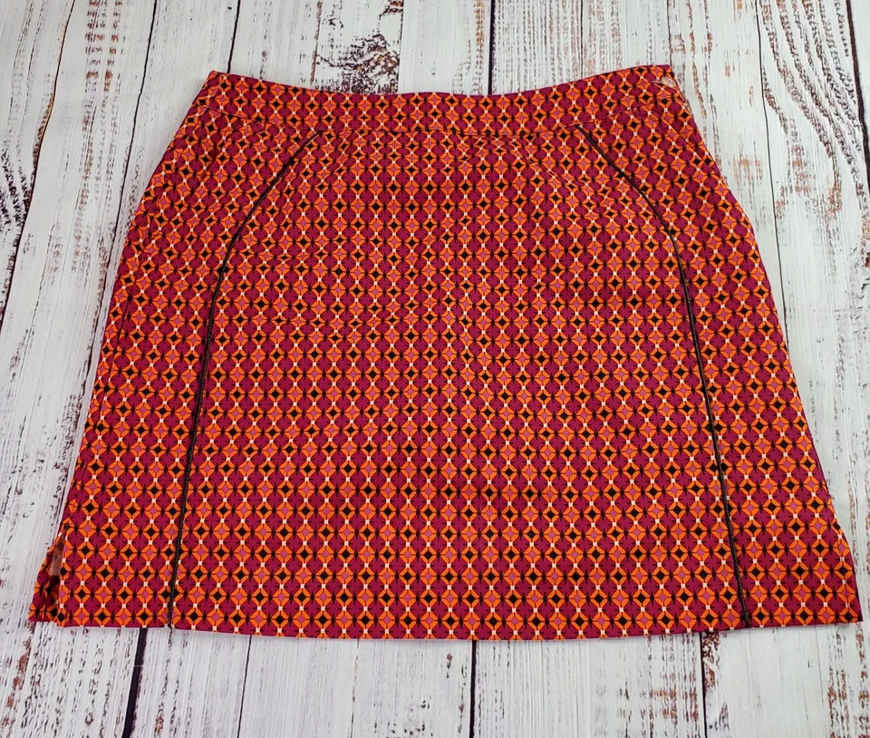 EP Pro Golf Skort Womens 4 Orange Purple Geometric Active Tennis Foreign Affairs - Image 1 of 4