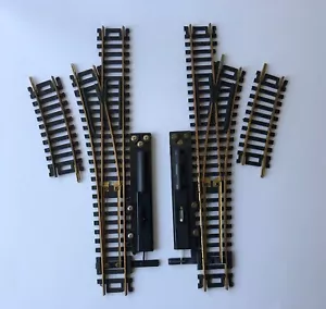 Atlas 9” Left & Right Brass, Remote or Manual Switches,HO Gauge,Lot of 2 - Picture 1 of 9