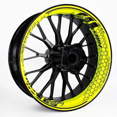 Moto Felgenbettaufkleber, 4er Set per 17 Cerchi Inch MR021-11-02 Neon Giallo - Immagine 1 di 4