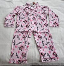 Betty Boop Girls Pink Hearts Printed 2 Piece Flannel Pyjama Set Size 8 New