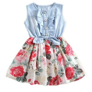 New Summer Floral Toddler Kids Girl Dresses Girls Clothes Dress Size 2-8 Year - Picture 1 of 8