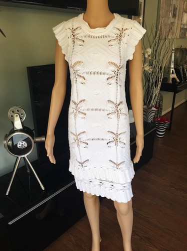 CHANEL RUNWAY SEXY ICONICO UNCINETTO BIANCO MINI ABITO FR 38