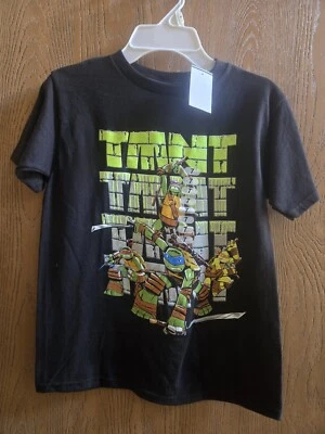 NWT Size 7 Boys Teenage Mutant Ninja Turtles black t-shirt TMNT new - Image 1 of 3