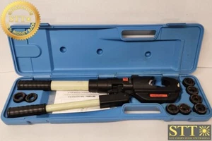 TBM14M THOMAS & BETTS HYDRAULIC CRIMPER 14-TON INSULATED-HEAD 297-31858 W/DIES - Picture 1 of 7