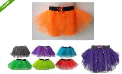 GIRLS KIDS NEON 3 LAYERS TUTU SKIRT WEDDING  DRESS PARTY DANCE WEAR SKIRTS 4-13  - Image 1 of 3