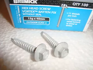 Hex Timber/metal Self Drill Type 17 Screw 12g x 40mm batten Class 3 Galv 100-500 - Picture 1 of 8
