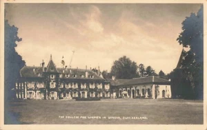 Postcard CH Geneva Switzerland-College for Women-Chimneys-Lawn-Building B13 - Bild 1 von 2