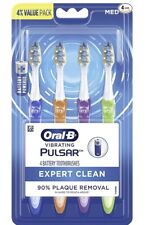 Oral-B Pulsar Expert Clean Battery Powered Toothbrush, Medium, 4 Count