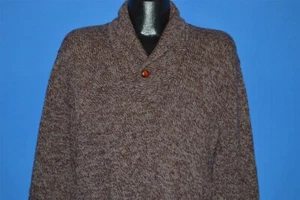 vintage 80s HIGH SIERRA WOOL SHAWL NECK PULLOVER BROWN MAROON SWEATER XL - Picture 1 of 3