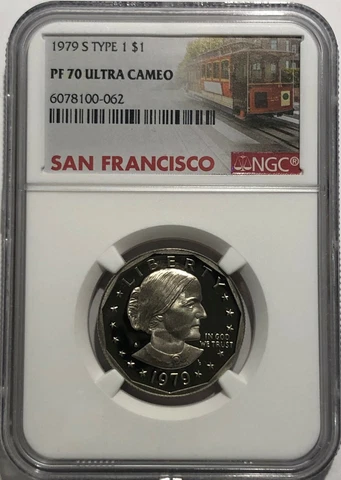 1979 S $1 TYPE 1 NGC PF70 ULTRA CAMEO PROOF SUSAN B. ANTHONY DOLLAR SBA TROLLEY Cover