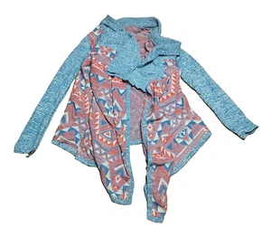 Lucky Brand Women's Cardigan Size Small Aztec Geometric Sweater Open Front Pink - Picture 1 of 5