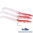 3 Red 9Cm 4/0 Portland Sand Eels Sea Fishing Bass Spinning Boat  Lures Rigs
