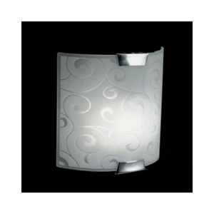 Applique da parete lampada quadrata in vetro bianco decorato design moderno - Foto 1 di 1
