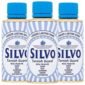 3 x Silvo Metal Polish Anti-Tarnish Protection Silver Aluminium Chrome 175 ml - Picture 1 of 12