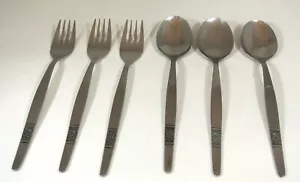 Vtg 70's Amefa Stainless AFS6 HOLLAND Lot of 6 Pieces Fork Spoon Discontinued - Picture 1 of 9